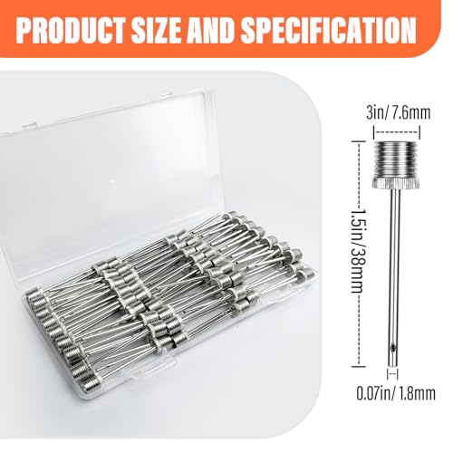 Ball Pump Needles (100 Pack) - Heavy Duty Inflation Needles & Ball Pins for Basketball, Soccer Ball, Football, Bike Pump - Fits Most Air Pumps - Universal Air Needles for Sports Balls. - Thumbnail 4