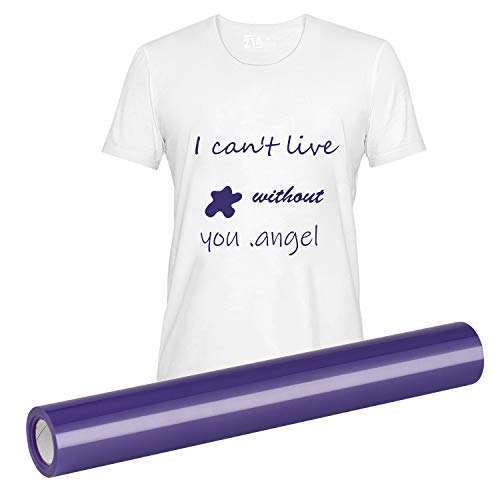 Pu Htv 12" X 10' Heat Transfer Vinyl Rolls, Iron On Heat Press Easy To Cut & Weed For Diy Design T-Shirt(Purple) #TOP4