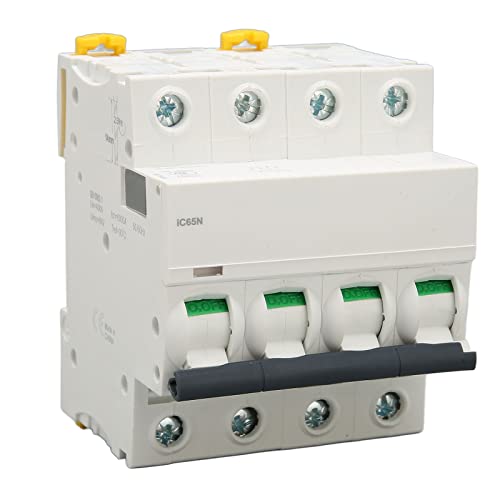 Disjoncteur Miniature 4P 400V AC avec Commutateur d'Air, Protection Automatique Contre les Surcharges et Courts-Circuits, Capacité de Rupture 6kV(20A)