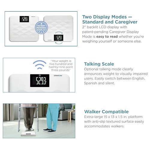 Image of Conair Bathroom Scale for Body Weight, FSA /HSA Eligible High-Capacity Talking Bathroom Scale in both English and Spanish - 660 lb. Enhanced Weight Limit with XL Backlit LCD Display, Anti-Slip Platform