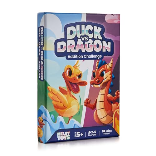 Ducks vs Dragons Addition Flash Cards Game - Addition Facts Game for Kids Ages 5-8 - Math Card Game for Addition 0-20 - Fun Addition Games for Kindergarten, 1st & 2nd Grade by Barnacle Toys - Used condition - US$10.94