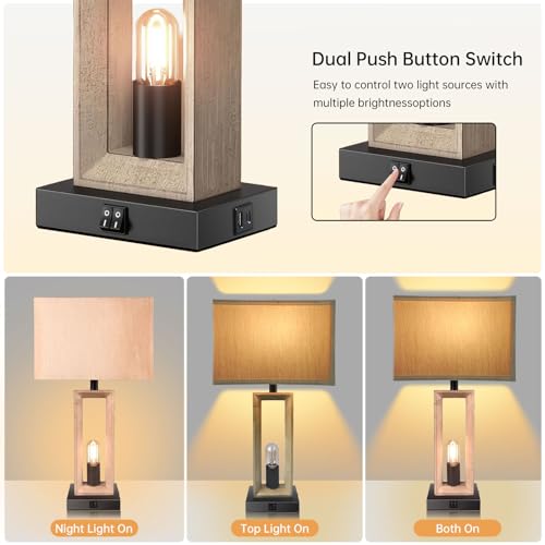 17% Off Modern Farmhouse Table Lamps Set of 2 with USB Charging - Image 5