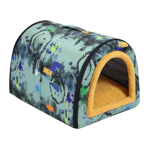 Casa grande para perros al aire libre – Cueva para perros pequeños, cama de cueva súper suave para mascotas | Caseta para mascotas resistente a la intemperie, refugio portátil para