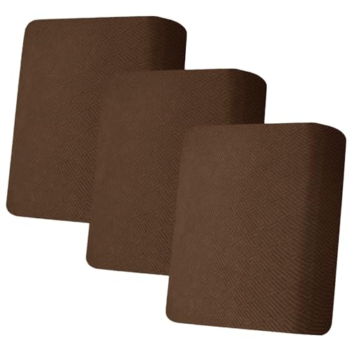 ZNSAYOTX Stretch Individual Cushion Covers Sofa Cushion Couch Seat Covers Slipcovers Soft Replacement Unique Pattern Furniture Protector with Elastic Bottom (Coffee, 3 Pc Cushion Cover)