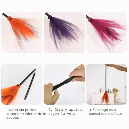 Miniatura 4 de Kagodri Bruja, Accesorios De Escoba De Plástico Para Decoración De Halloween