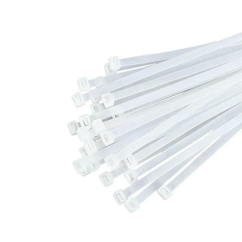 Bridas de nailon grandes, blancas, autoblocantes, de alta resistencia, para sujeción industrial (250/500 unidades), 5 x 350 mm, 8 x 400 mm (paquete de 10).