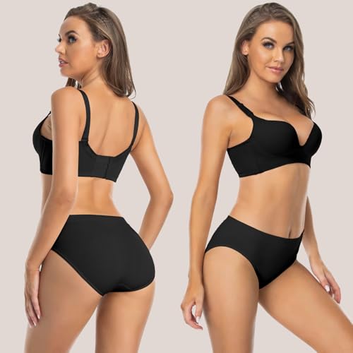 Womens Bikini Panties Seamless Underwear, Soft Stretch Cheekini Hipster Briefs 6 Pack2