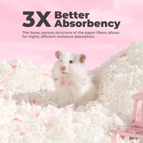 mini&moe Hamster Bedding 25 Liters: Dust-Free and Odor Control Moisture Absorbent Natural Paper Small Pet Bedding - for Guinea Pigs, Hamsters, Rabbits, and Small Animal - Image 4