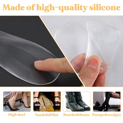 Plantillas de gel invisibles para tacones altos, 4 piezas miniatura 4