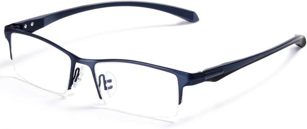 ZanyLen Blue Light Glasses for Men Semi Rimless Rectangular Computer Glasses