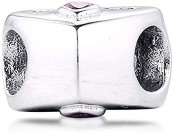 PANDOCCI Autumn Sister's Love Bead with Pink Cubic Zirconia Authentic 925 Sterling Silver Bead DIY Fits for Pandora Bracelets Charm Fashion Jewelry