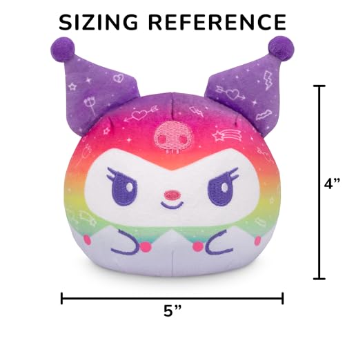 Image of TeeTurtle Reversible Sanrio My Melody and Kuromi Plushie 4-Inch Rainbow Two-Sided Flip Plush Toy with Embroidered Details - Cute Mini Collectible Plush for Kids, Teens, and Adults