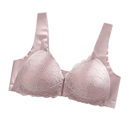 Generic Andningsbar spets främre spänne U-formad ringlös amning öppen kupa bh väst amnings-bh stor storlek, Rosa, L