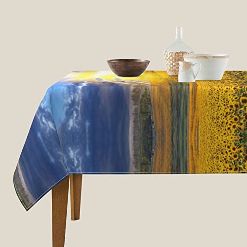 Nappe de cuisine lavable d'un coup d'éponge motif floral tournesols