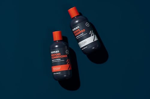 Miniatura 2 de Roman Champú y acondicionador restaurador Revive para hombre  Exfolia, aclara, fortalece y humedece para un cabello de aspecto más grueso, hecho sin