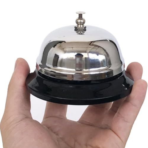Kit 2 Sino Sineta Campainha de Mesa para Restaurante Hotel Recepção Bar Pizzaria Cozinha