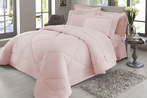 Edredom King 300 Fios Naturalle Liso Acetinado Rosa