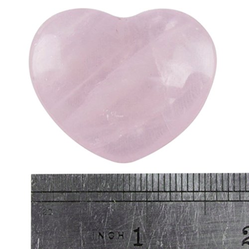 Jic Gem 2Pcs (1.6-1.8") Heart Shaped Rose Quartz Crystal,Healing Crystal #TOP1