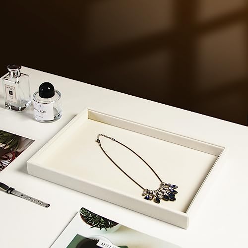 Image of Coward 2Pcs /Set Stackable Jewerlry Organizer Tray Beige Velvet Blank Tray Holder for Beads Bracelets Necklaces Earrings Store Selling or Home Show