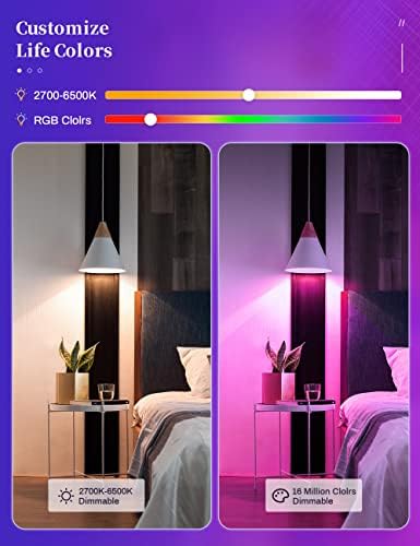 5W E14 Smart Bulb, LOHAS WiFi LED Bulb, Works with Alexa and Google Home, Alexa Light Bulbs, RGB Colour Changing Bulb, Remote Control, Cutomise Scenes by Tuya APP, No Hub Required, 2 Pack