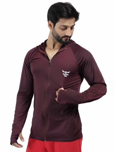 Image of Diamond Fashion Men's Gym Hoodie Jacket | Lightweight Stretchable Activewear for Workout, Running & Fitness | Quick Dry Full Zip Sports Hoodie for Men