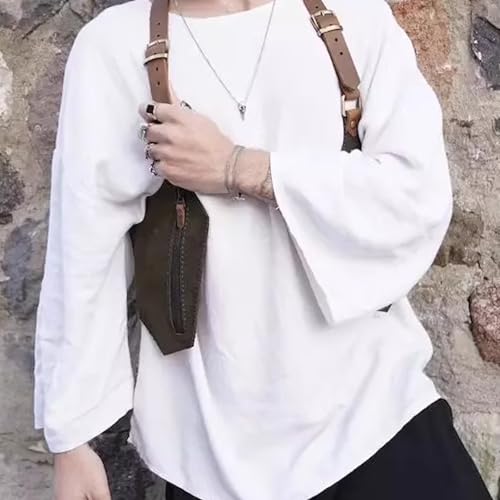 Retro Leather Underarm Bag Anti Theft Crossbody Bag Anti Pickpocket Adjustable Outdoor Phone Wallet Pouch Unisex3