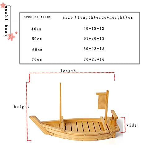 Xmyz Wooden Sushi Tray Serving Boat Plate Large Size 40-60Cm/15”-23” For Restaurant White Pine Sushi Boat Sashimi Plate #TOP5
