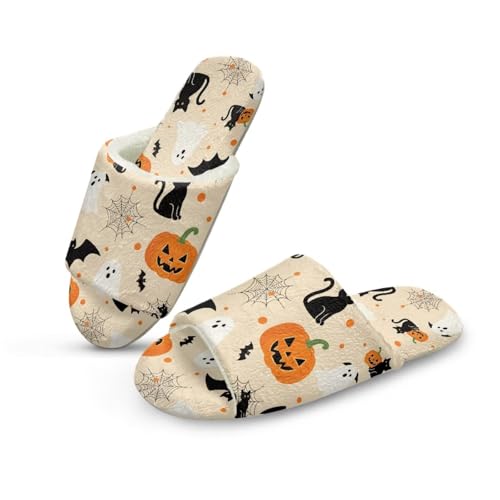 Flannel Indoor House Slippers for Men Women​ Warm Soft Home Open Toe Shoes for Fall Winter Daily Use2