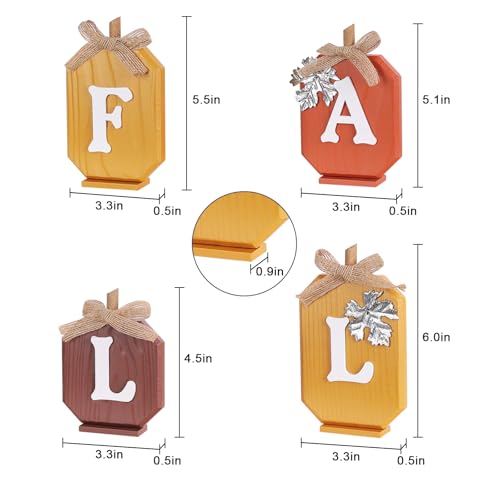 DEWBIN FALL Lettered Wooden Block Sign Set #TOP2
