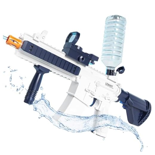 LEWANT Electric Water Gun, One-Button Automatic Squirt Guns up to 32 FT Range, 370CC-870CC Capacity Super Water Blaster for Swimming Pool Beach Party Games Outdoor Water Fighting - Blue