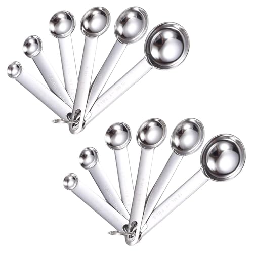 JTMKYO 12 Piece Stainless Steel Measuring Spoon Set, With Scale Metal Measuring Spoon, Kitchen Tools, Spice Measuring Tools, Baking Accessories.