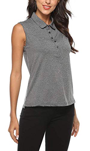 Image of AIRIKE Golf Polo Shirts for Women Sleeveless Summer Sports Athletic Fashionable Workwear-Quick Dry Womens Tank Tops