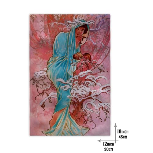 Drapeau de jardin Alphonse Mucha lot de 4 double face pour decoration - 5