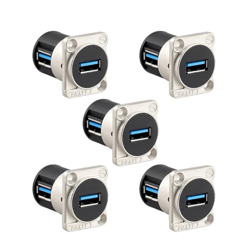 Connecteur USB 3.0 passe-paroi 90° à transmission ultra-rapide pour intégration panneau