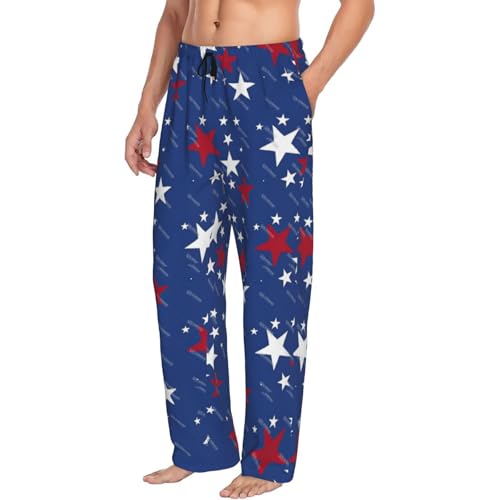 Barbados Flag Men's fully printed casual pants with elastic waistband pockets, suitable for home and sleep2