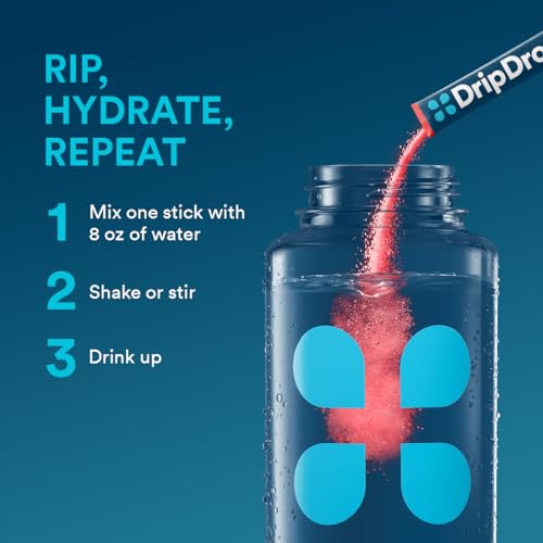 Dripdrop 1024013 Hydration Juicy Variety Pack Electrolyte Drink Mix Single-Serve Powder Packets- Grape thumb #6