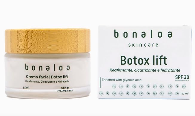Bonaloa - Crema antiarrugas mujer - Reafirmante botox - Crema hidratante facial mujer - con acido glicolico - cicatrizante antiedad - crema hidratante con protección solar - Efecto botox instantaneo