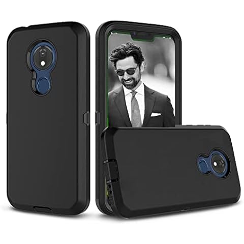Tiflook for Moto G7 Power/Moto G7 Supra/G7 Optimo Maxx Case,Full-Body Shockproof Protection Heavy Duty Rugged Bumper Hard Plastic & Shock Absorption Rubber Anti-Scratches Hybrid Cover Case[Black] Cover