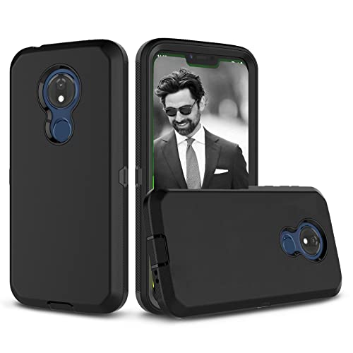 Tiflook Funda híbrida para Moto G7 Power/Moto G7 Supra/G7 Optimo Maxx, protección a prueba de golpes, resistente, plástico duro y absorción de golpes, goma antiarañazos, funda híbrida [negro]