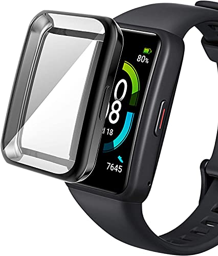 Image of M.G.R.J Soft & Flexible Silicone TPU Full Protection Case Cover for Huawei Band 7 (Black)