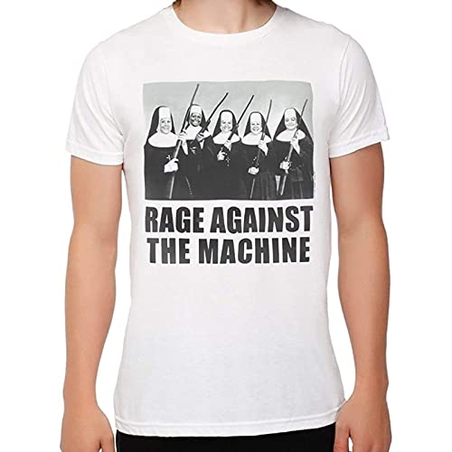 Rage Against Machine Nuns - Camiseta unisex con estampado gráfico, Blanco, L