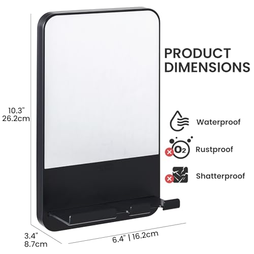 Image of TAILI Shower Mirror Fogless for Shaving | Shower Mirror Fogless, Shaving Mirrors, Suction Cup, Removable & Reusable, Razor Holder Storage, Bathroom Accessories K9