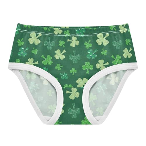 Little Girls' Soft Cotton Underwear Kids Breathable Comfort St Patrick's Day Shamrock Panties Briefs Toddler