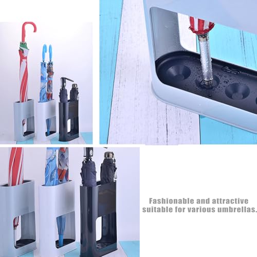 LANZLC Schirmständer, 4 Slots Regenschirmständer, Schirmhalter mit Abnehmbarer Abtropfschale, Kunststoff Regenschirm Halter für für Lange/Kurze Regenschirme Innenbereich