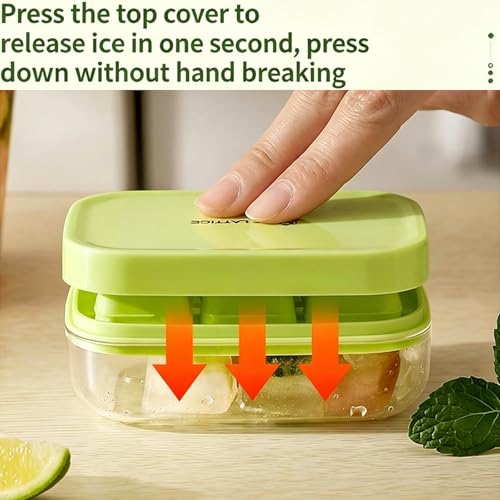 Bandeja de cubitos de hielo flexible de silicona con tapa miniatura 6