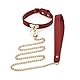 Limmion Hochwertiges PU-Leder Bondage Halsband Mit O-Ring, Fesseln Halskette Mit Leine, SM Halsbänder Mit Ketten, Unisex Leder Cosplay Sklave Sex Spielzeug Für Frauen Männer