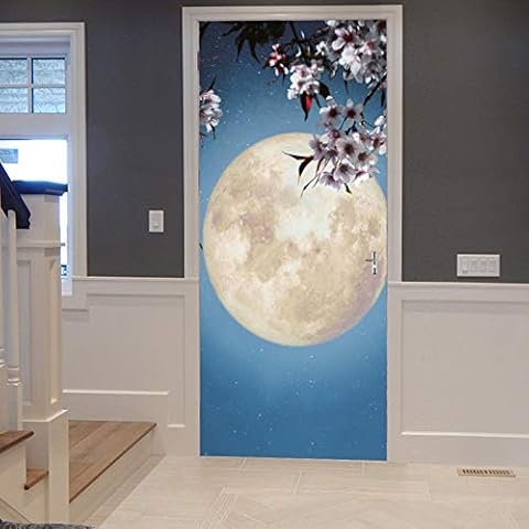 A.Monamour 3D Cherry Flowers Door Stickers Cover