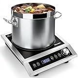 Professional Portable Induction Cooktop, Commercial Range Countertop Burner, 1800 Watts Induction Burner with Sensor Touch and LCD Screen, 10 Temp Settings & 9 Power Levels, 3Hour Timer