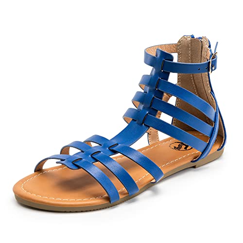 Image of Trary Women's Sandal, Comfortable Gladiator Sandals Ankle Strap Flats Sandalias Para Mujer Beach Sandals Wide Width Open Toe Cross Strappy Sandals for Women Dressy Summer