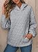 Kenhansion Women's Lightweight Quilted Textured Hoodies Sweatshirt Fashion Casual Long Sleeve Warm Pullover Tops Fall Coats (Light Grey,X-Large)